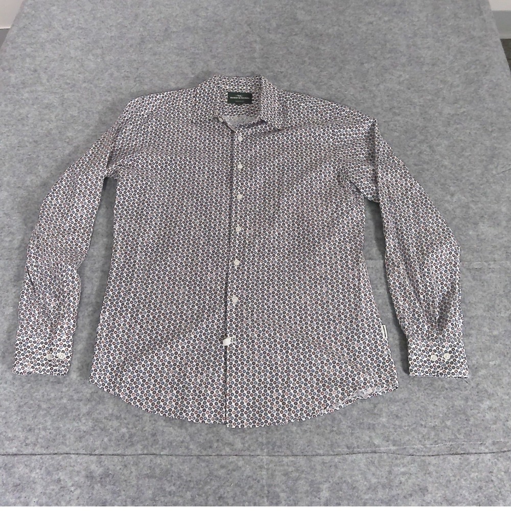 Rodd & Gunn Sports Fit Long Sleeve Button Down Shirt Medallion Pattern Mens M